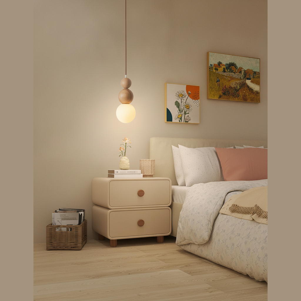 Suspension en Bois et Verre Design Japonais