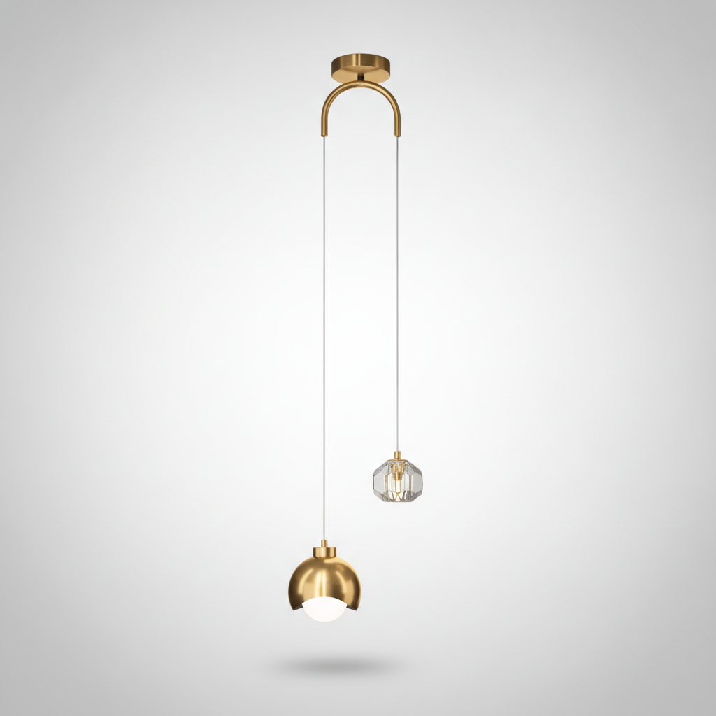 Suspension en Cristal à Ligne Allongée Design Moderne