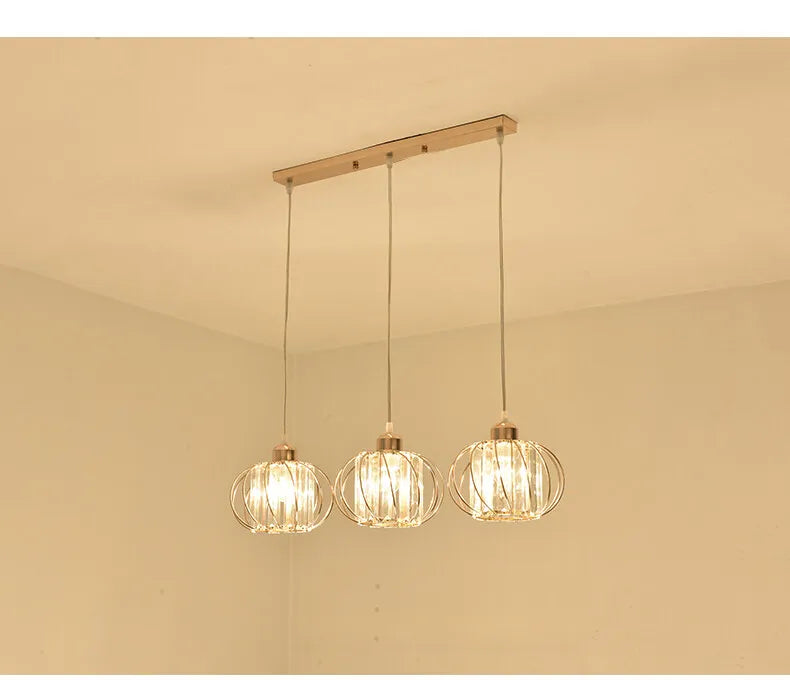 Suspension en Cristal et Fer Design Industriel