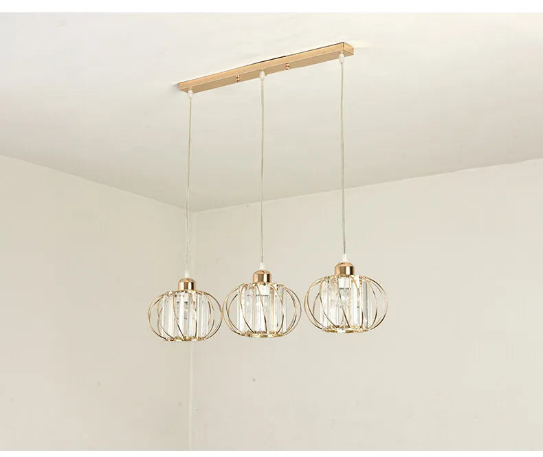 Suspension en Cristal et Fer Design Industriel