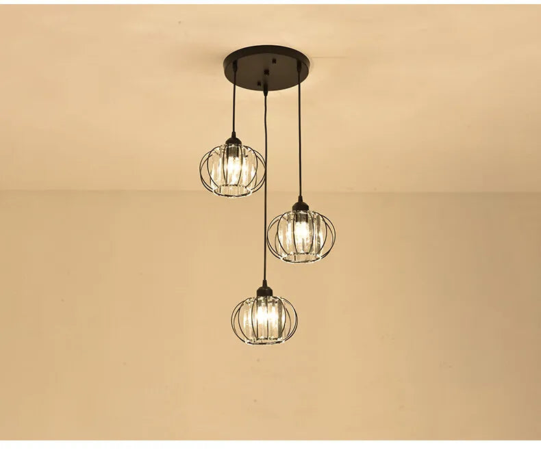 Suspension en Cristal et Fer Design Industriel