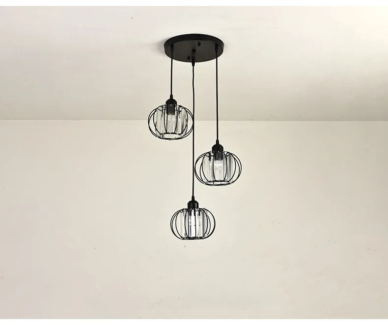 Suspension en Cristal et Fer Design Industriel