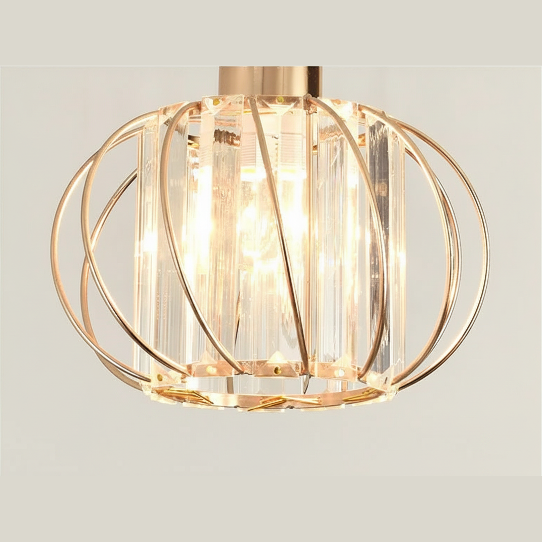 Suspension en Cristal et Fer Design Industriel