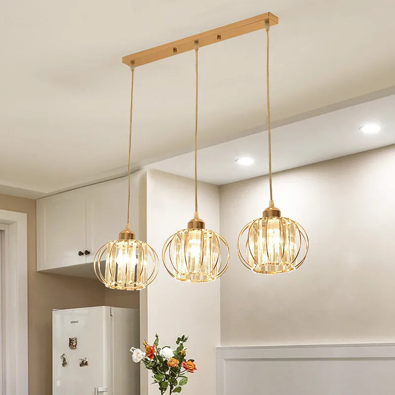 Suspension en Cristal et Fer Design Industriel