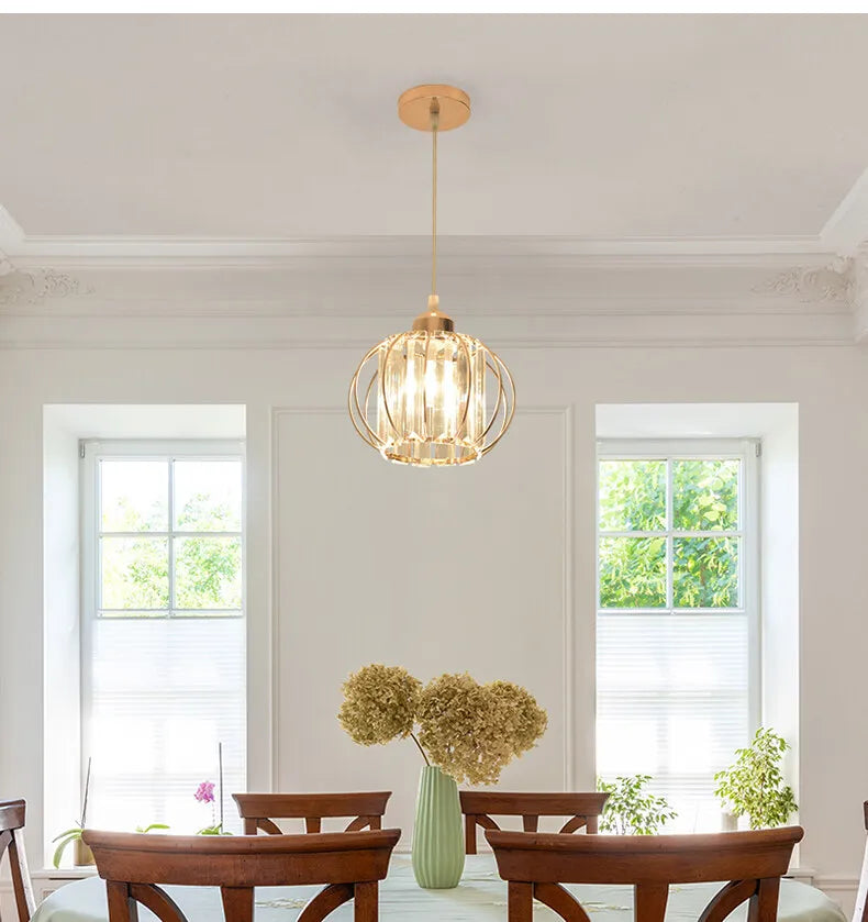 Suspension en Cristal et Fer Design Industriel