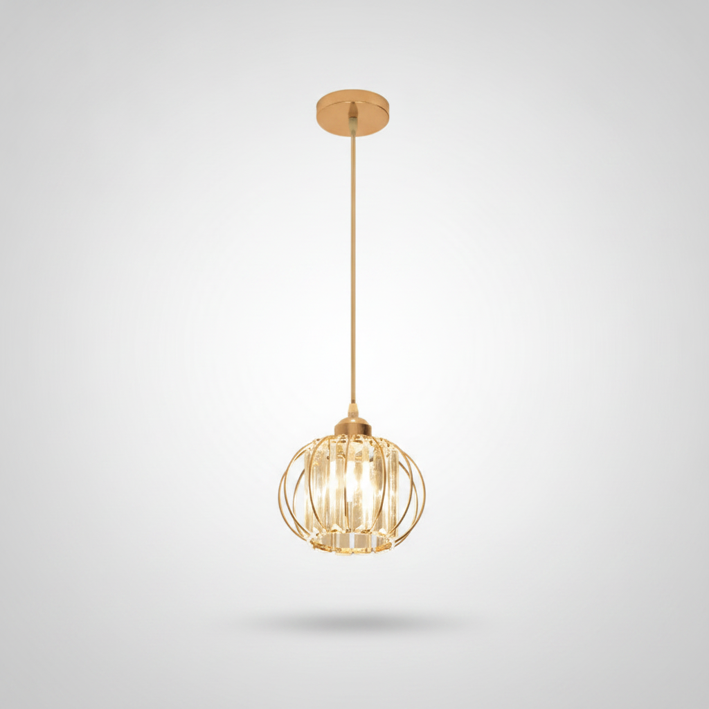 Suspension en Cristal et Fer Design Industriel