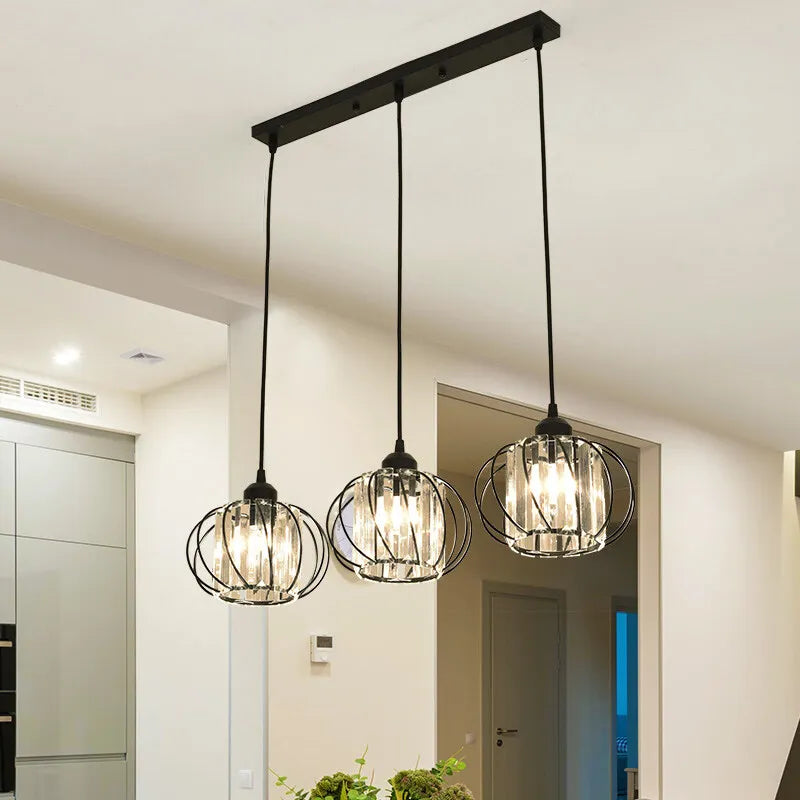 Suspension en Cristal et Fer Design Industriel