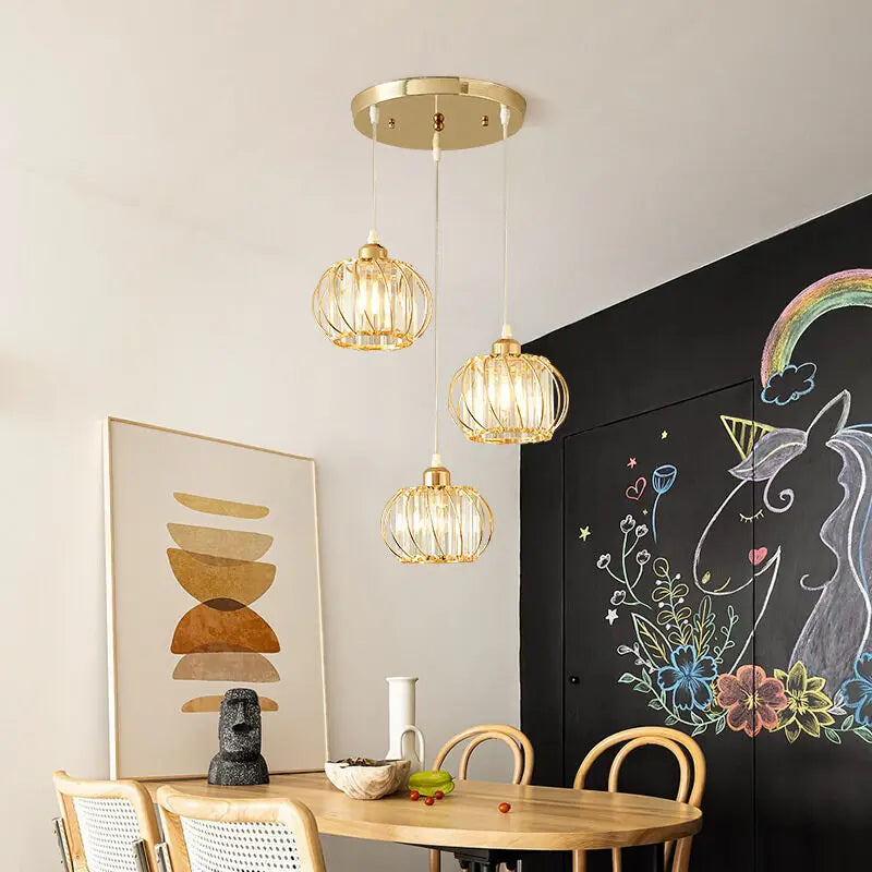 Suspension en Cristal et Fer Design Industriel