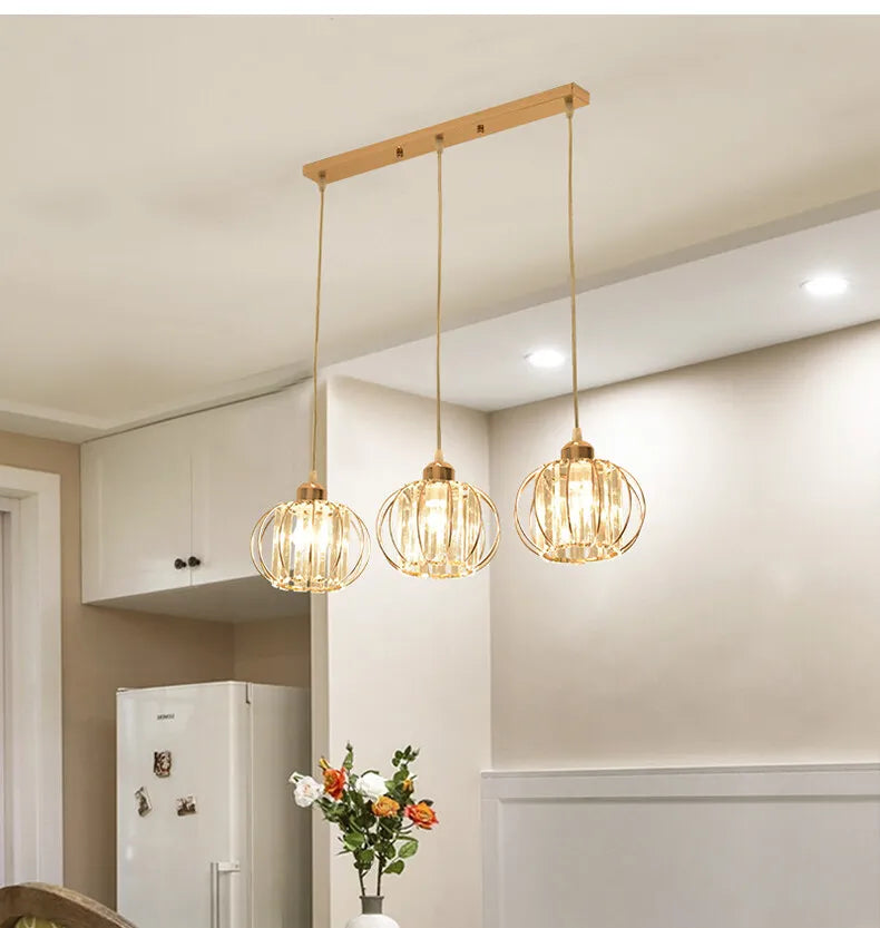 Suspension en Cristal et Fer Design Industriel