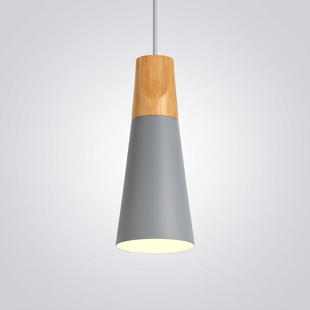 Suspension Métal et Bois Nordique Formes Géométriques - B - Gris