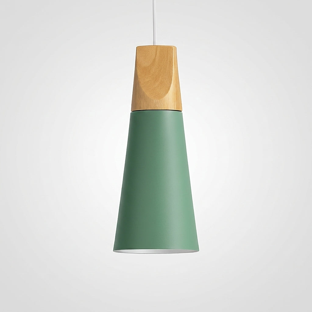 Suspension Métal et Bois Nordique Formes Géométriques - B - Vert
