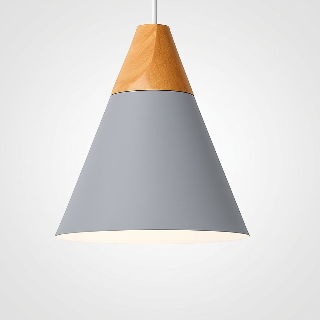 Suspension Métal et Bois Nordique Formes Géométriques - C - Gris