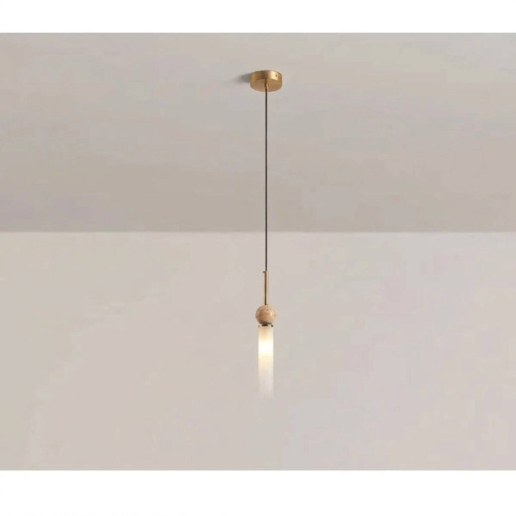 Suspension en Pierre et Verre Design Wabi-Sabi Crème