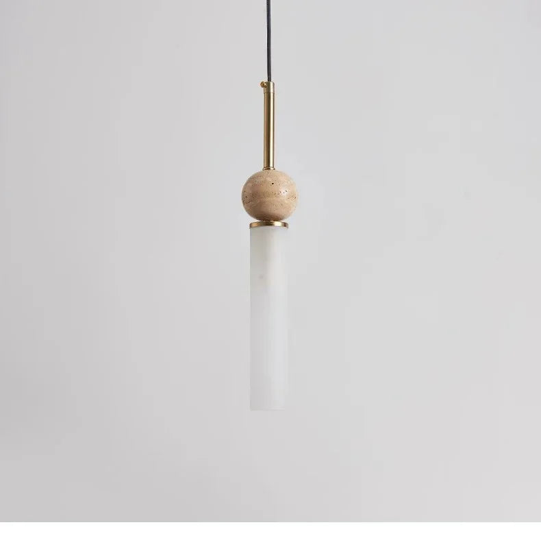 Suspension en Pierre et Verre Design Wabi-Sabi Crème