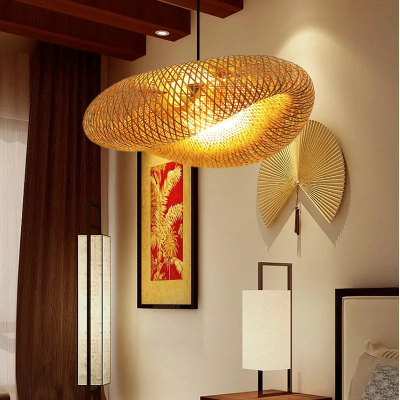 Suspension en Rotin et Bambou Tressé Design Bohème