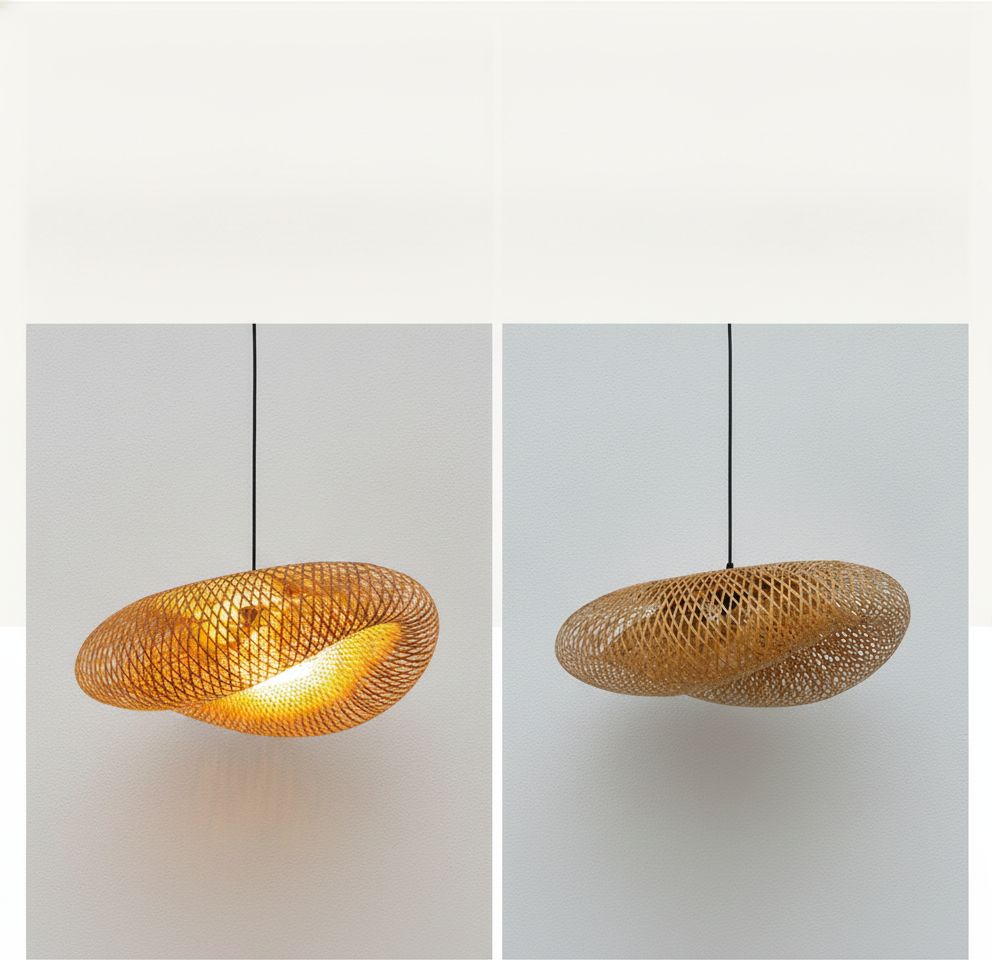 Suspension en Rotin et Bambou Tressé Design Bohème