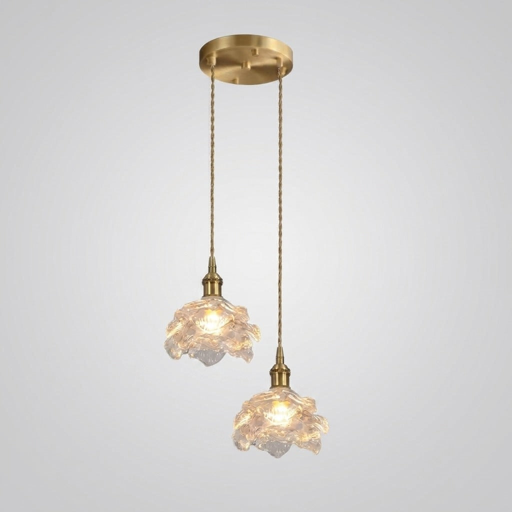 Suspension fleur en verre design vintage