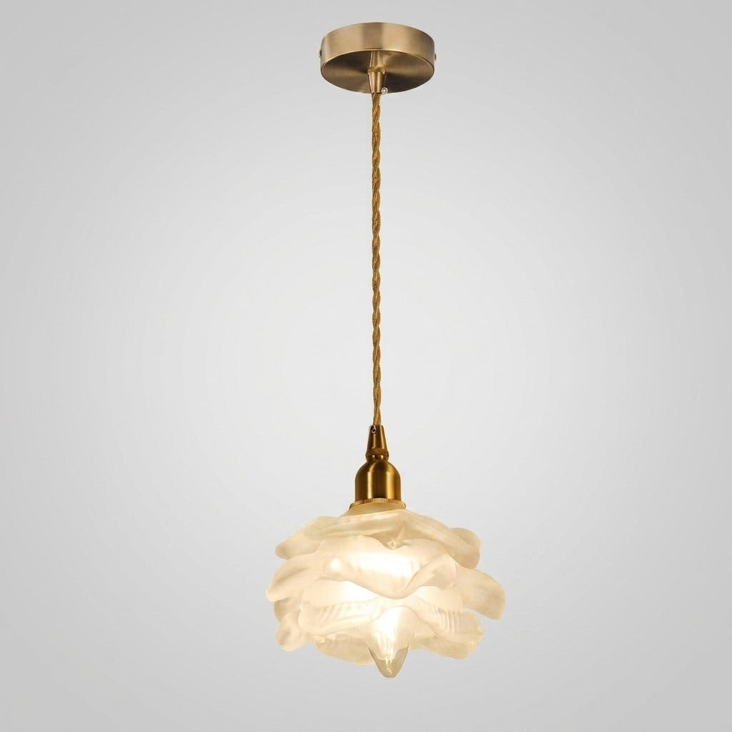 Suspension fleur en verre design vintage
