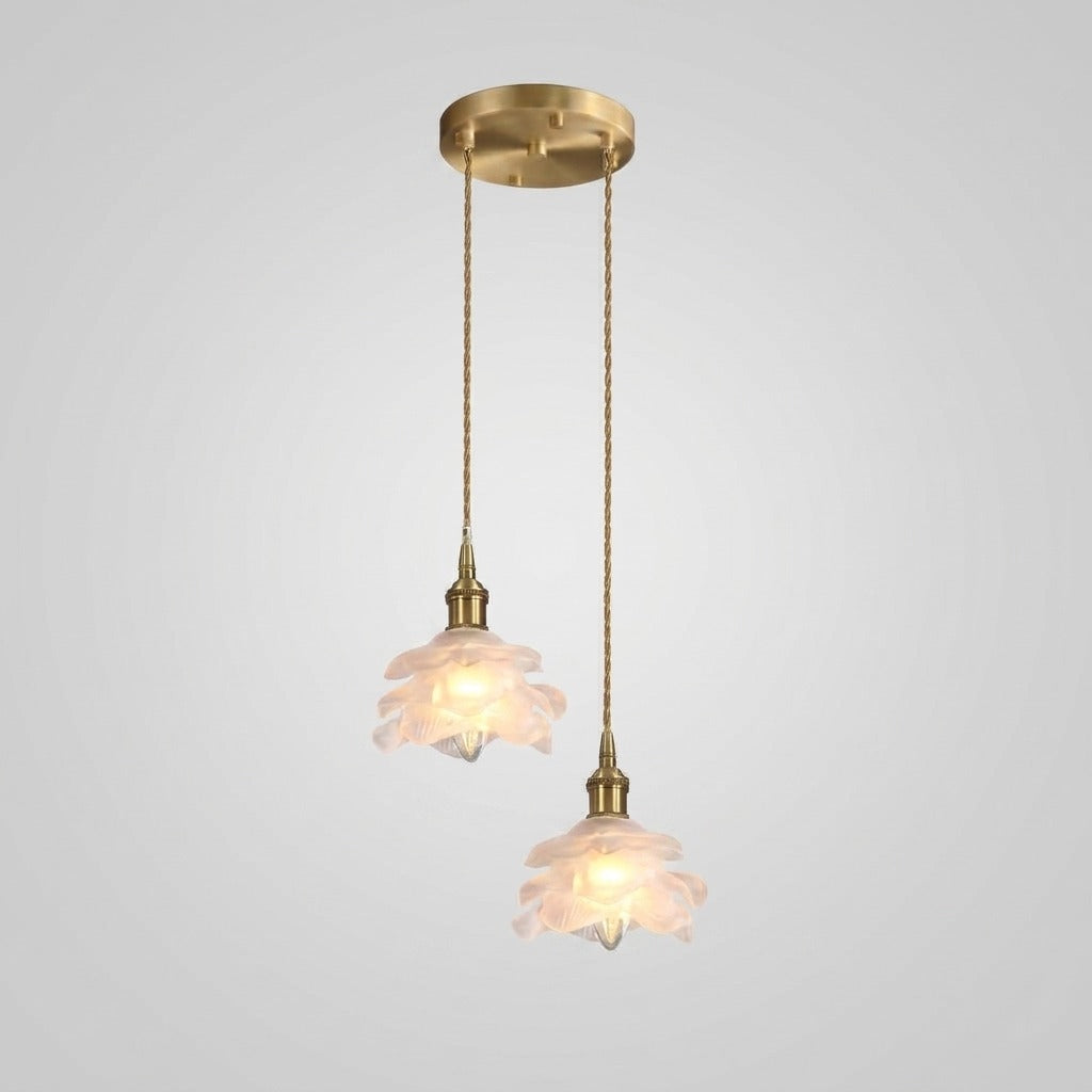 Suspension fleur en verre design vintage