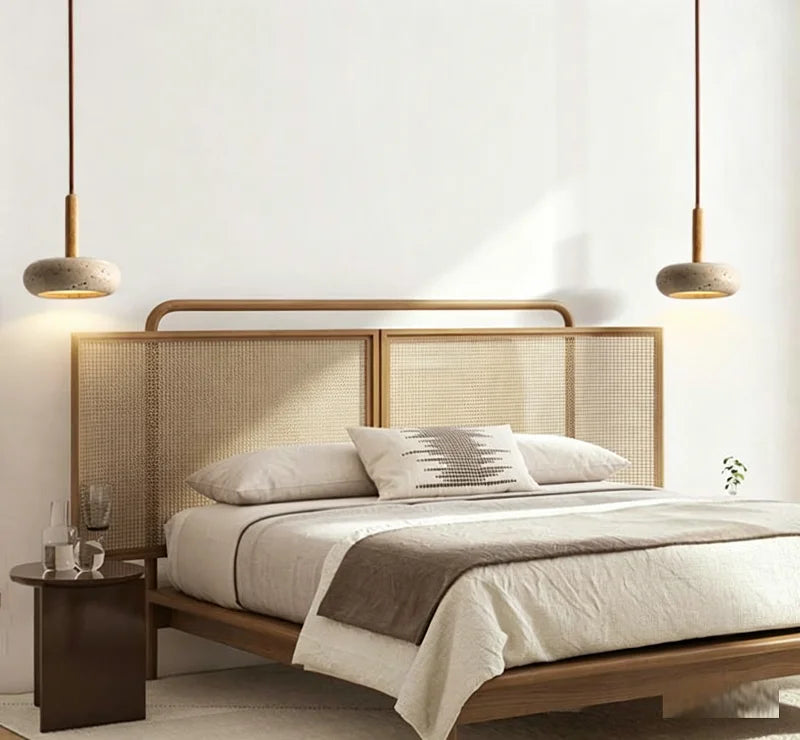 Suspension Galet en Travertin Design Japonais Wabi-Sabi