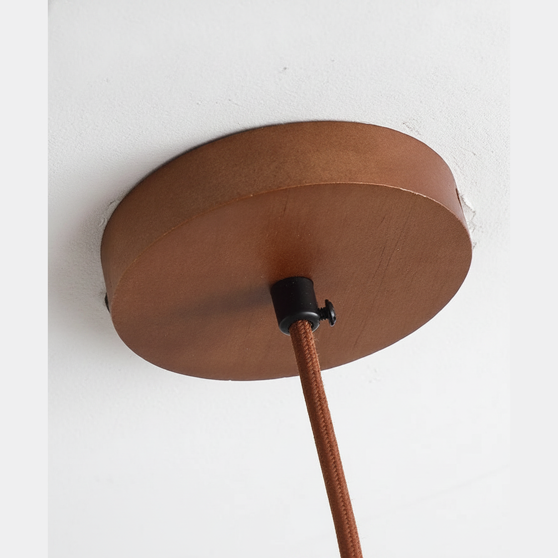 Suspension Galet en Travertin et Bois Naturel