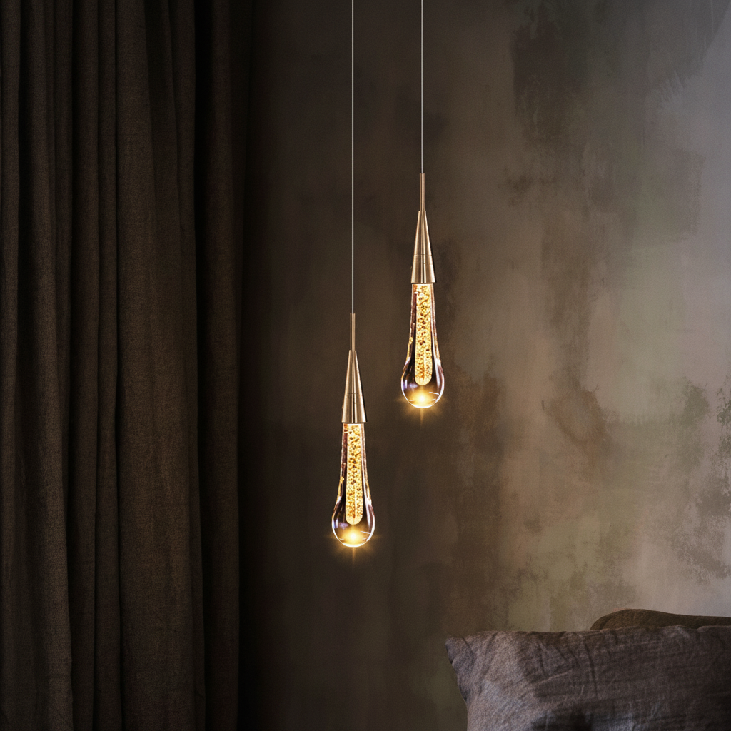 Suspension Goutte en Cristal Design Moderne
