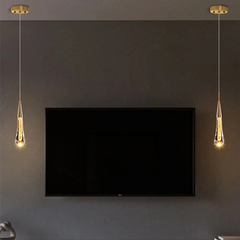 Suspension Goutte en Cristal Design Moderne