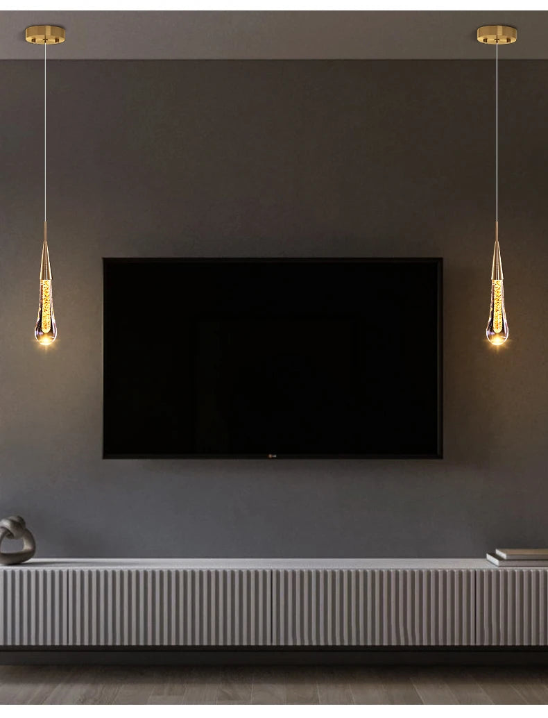 Suspension Goutte en Cristal Design Moderne