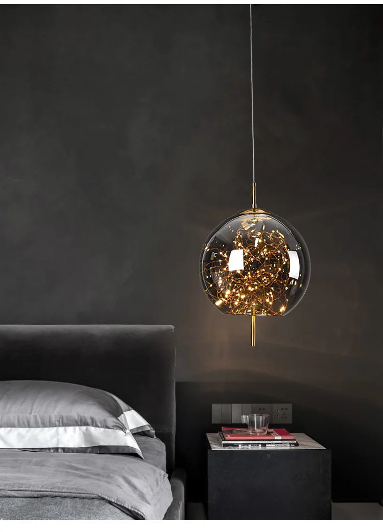 Suspension Lanterne en Verre Dimmable