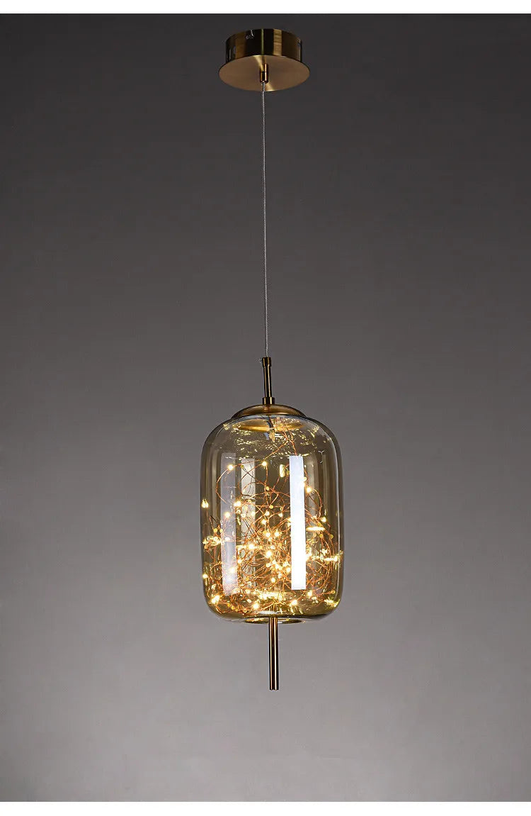 Suspension Lanterne en Verre Dimmable