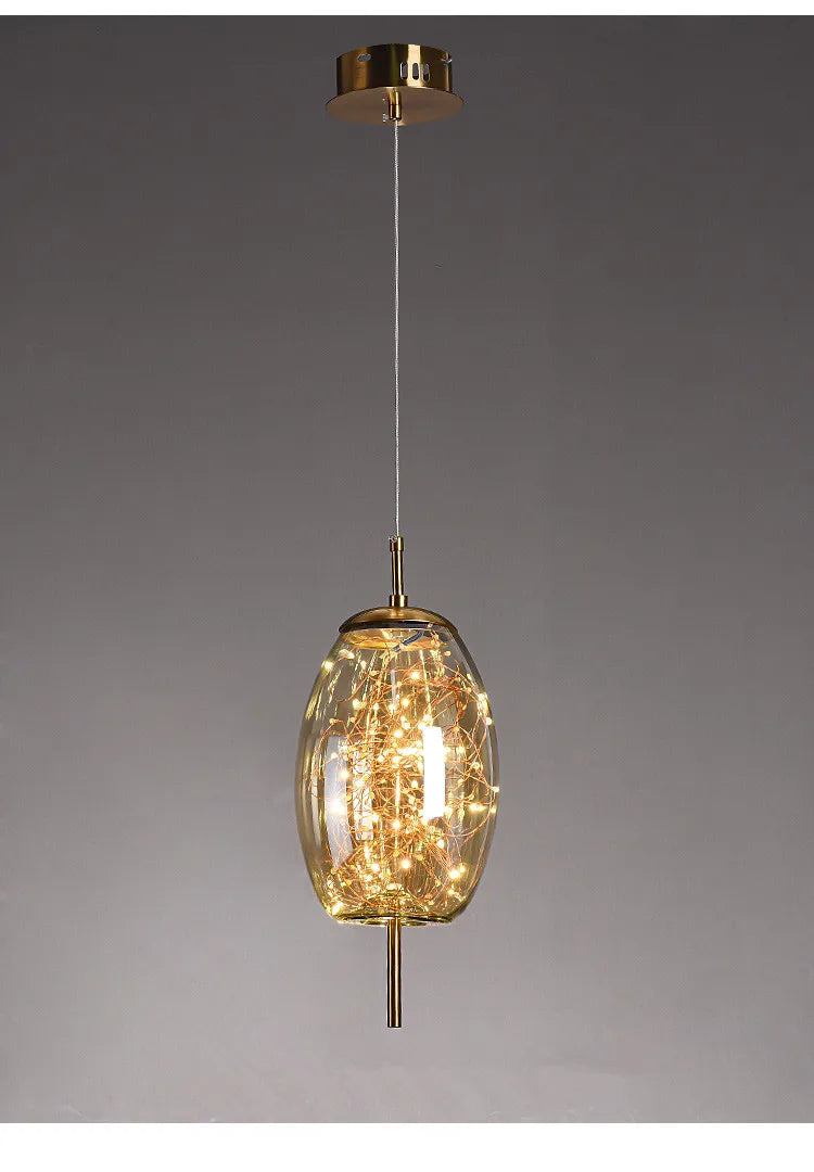 Suspension Lanterne en Verre Dimmable