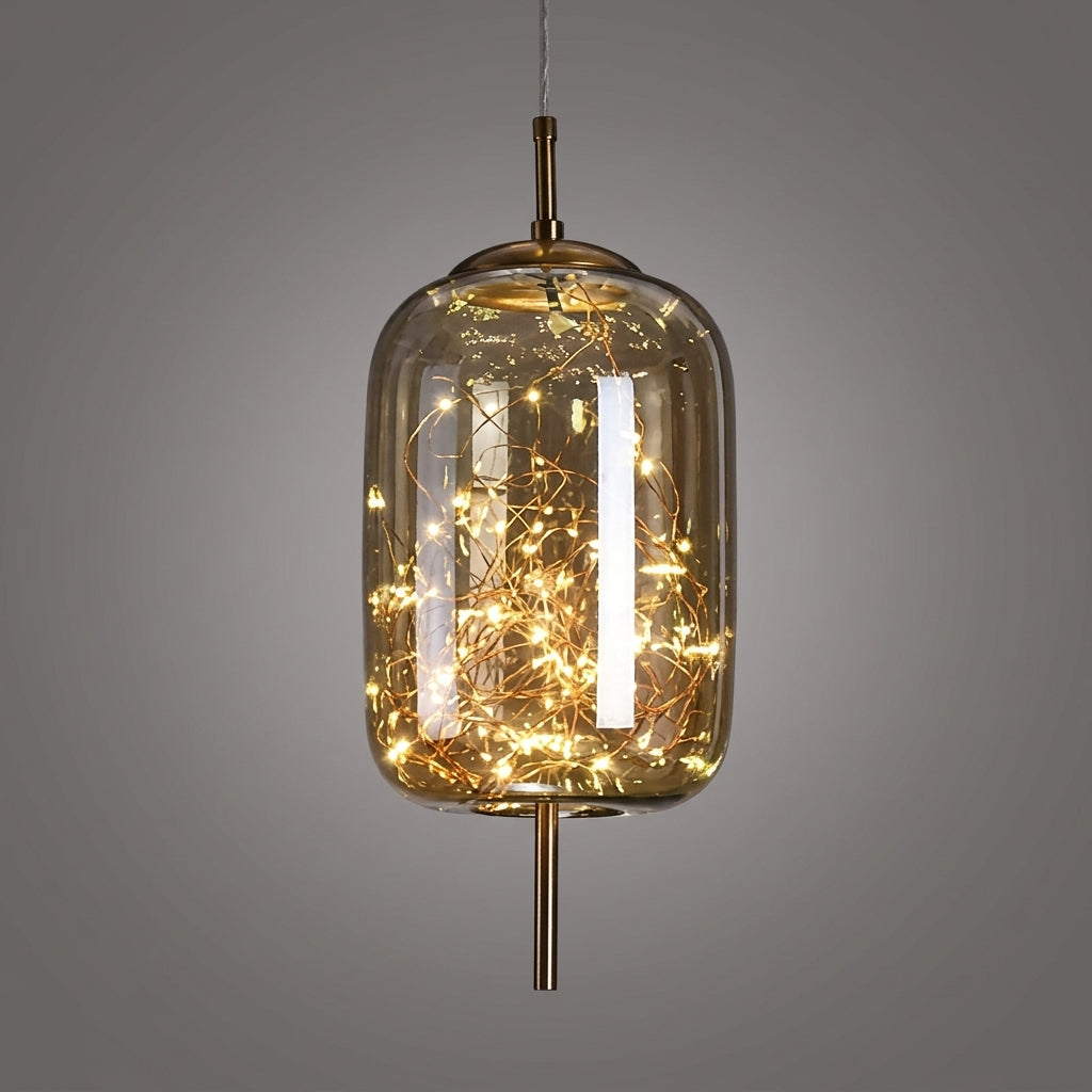 Suspension Lanterne en Verre Dimmable