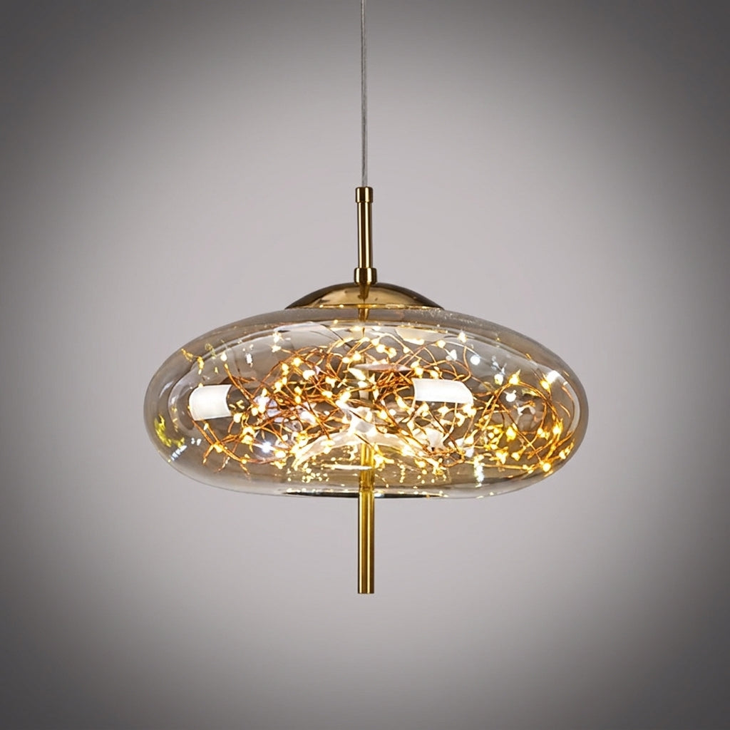 Suspension Lanterne en Verre Dimmable