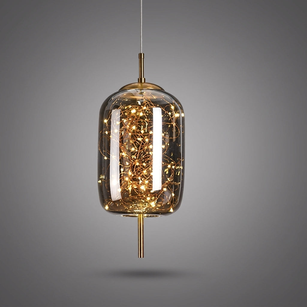 Suspension Lanterne en Verre Dimmable