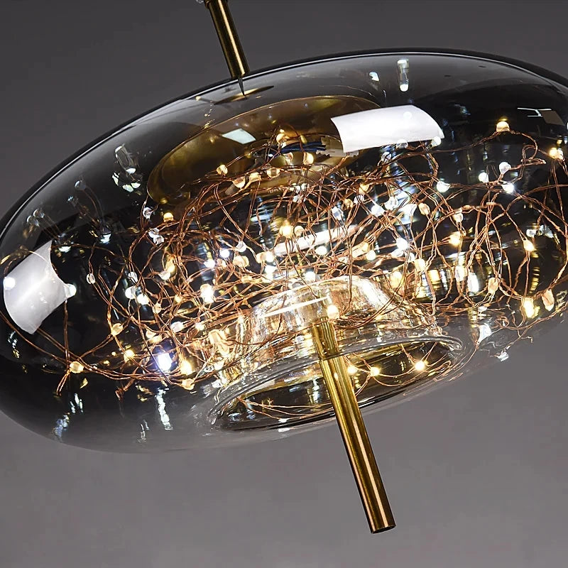 Suspension Lanterne en Verre Dimmable