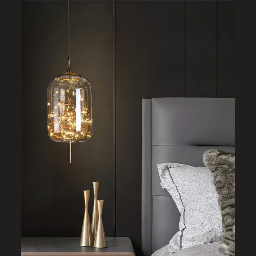 Suspension Lanterne en Verre Dimmable