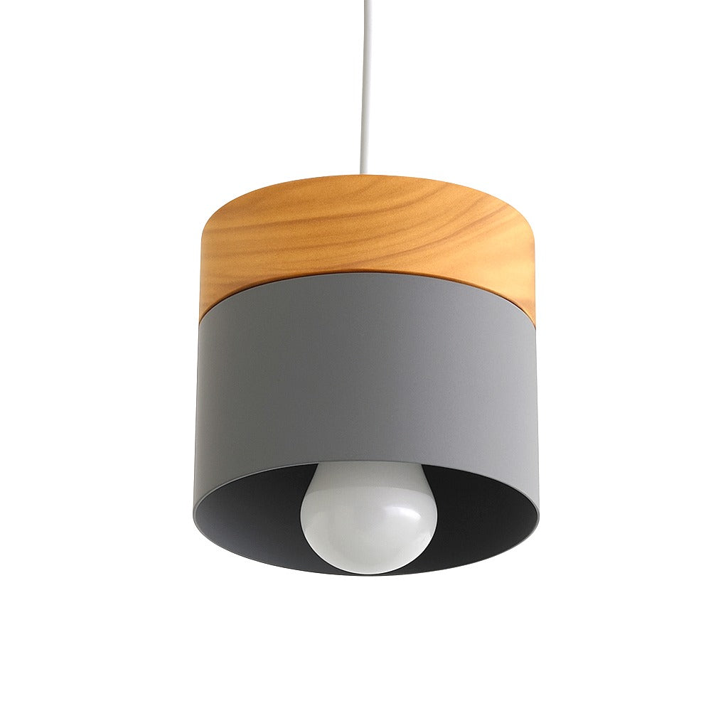 Suspension LED Cylindrique en Bois et Métal Design Scandinave Image