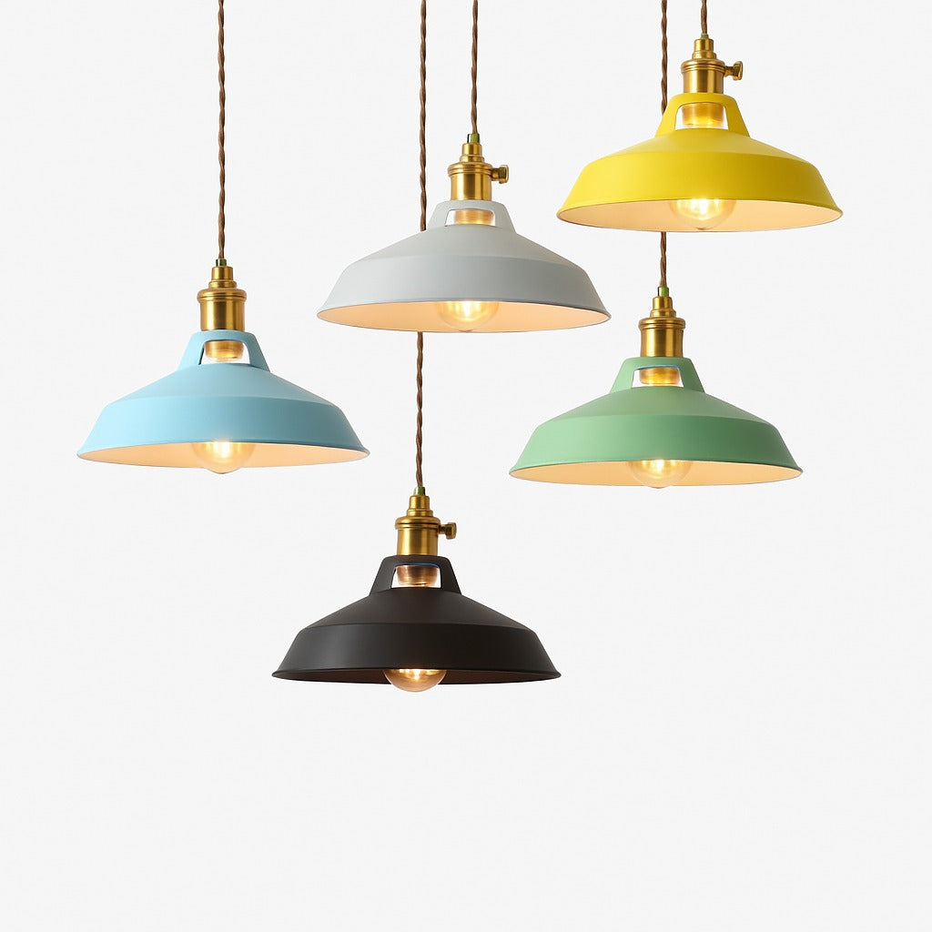 Suspension LED Métal Coloré Style Loft Industriel - vue principale