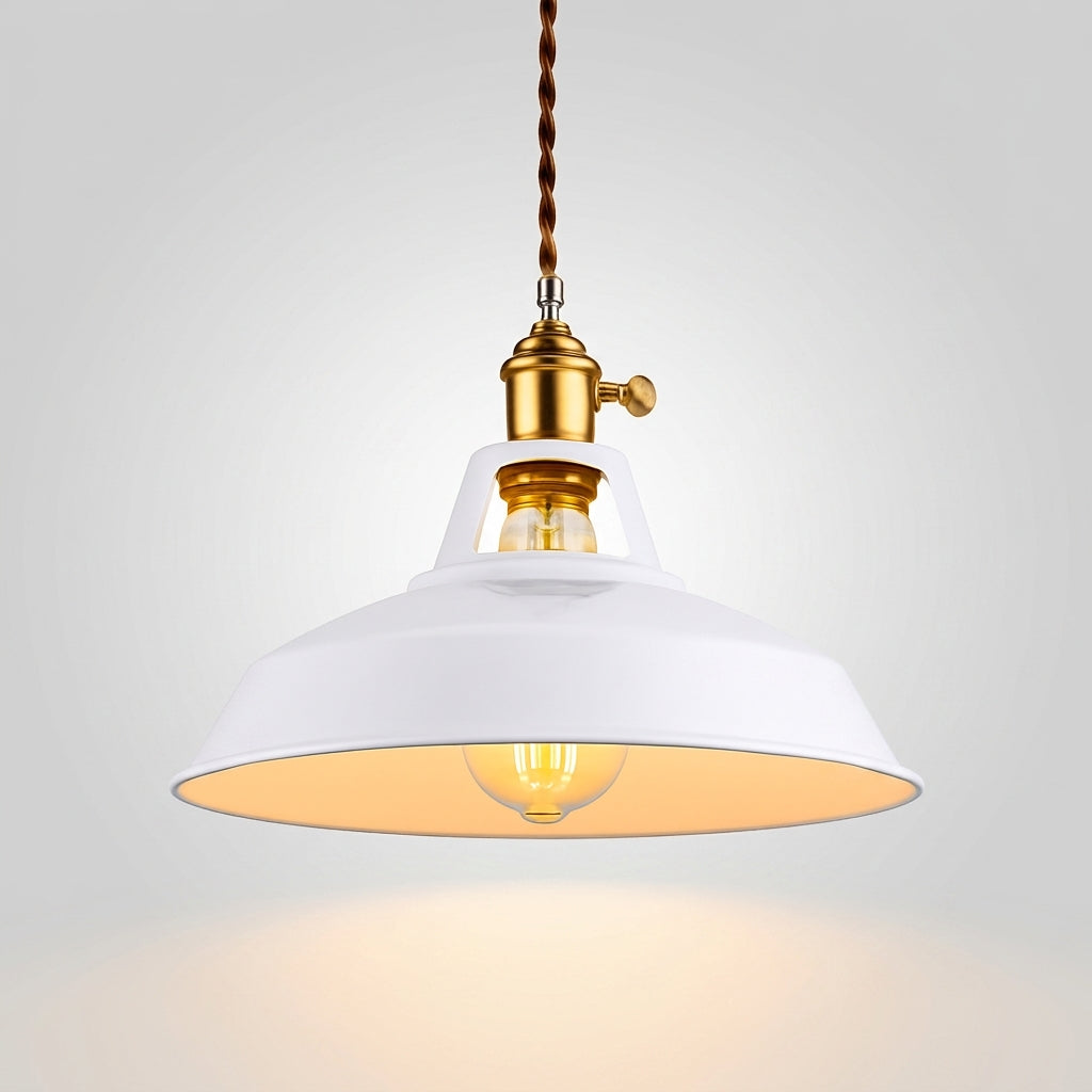 Suspension LED Métal Coloré Style Loft Industriel - Blanc Image