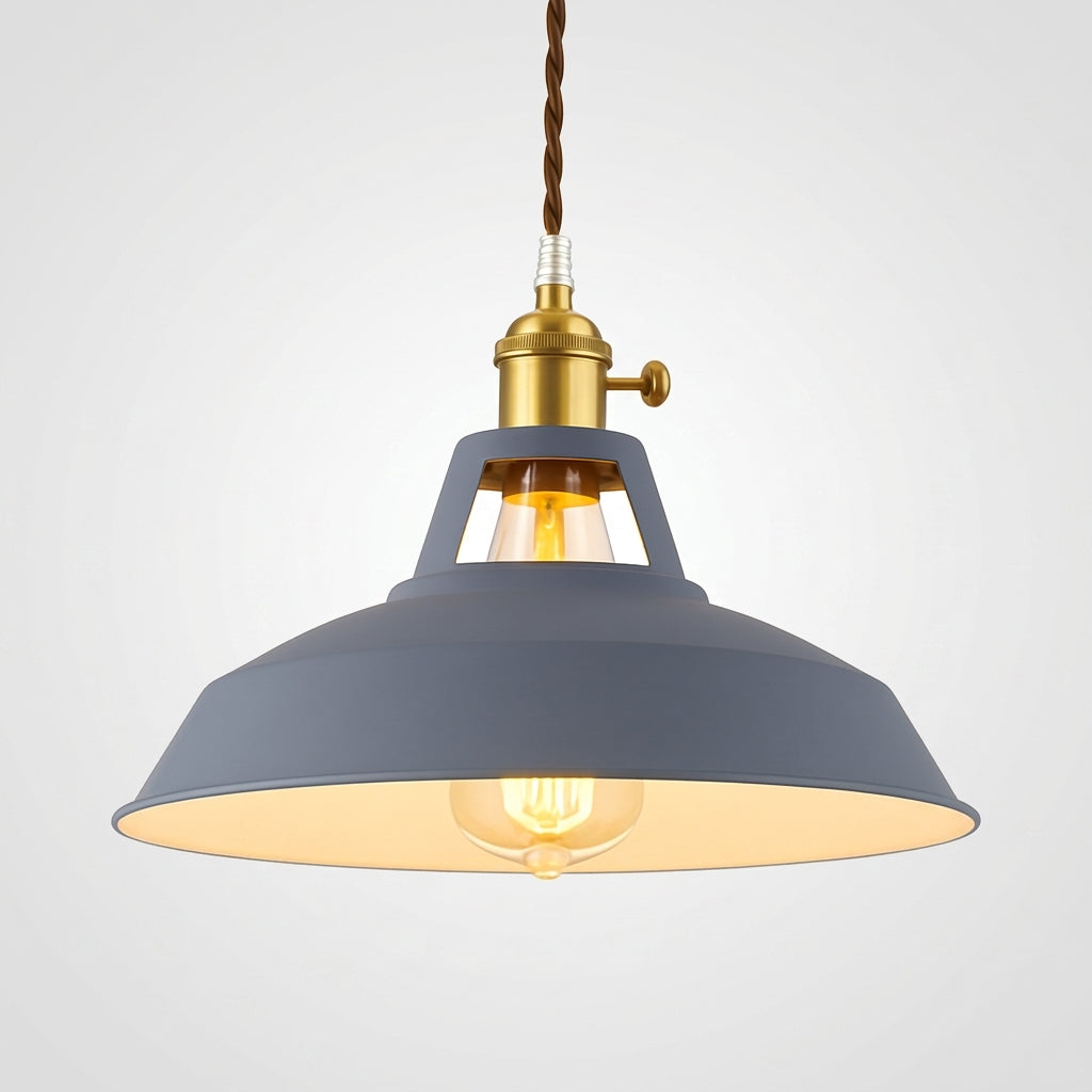 Suspension LED Métal Coloré Style Loft Industriel - Gris
