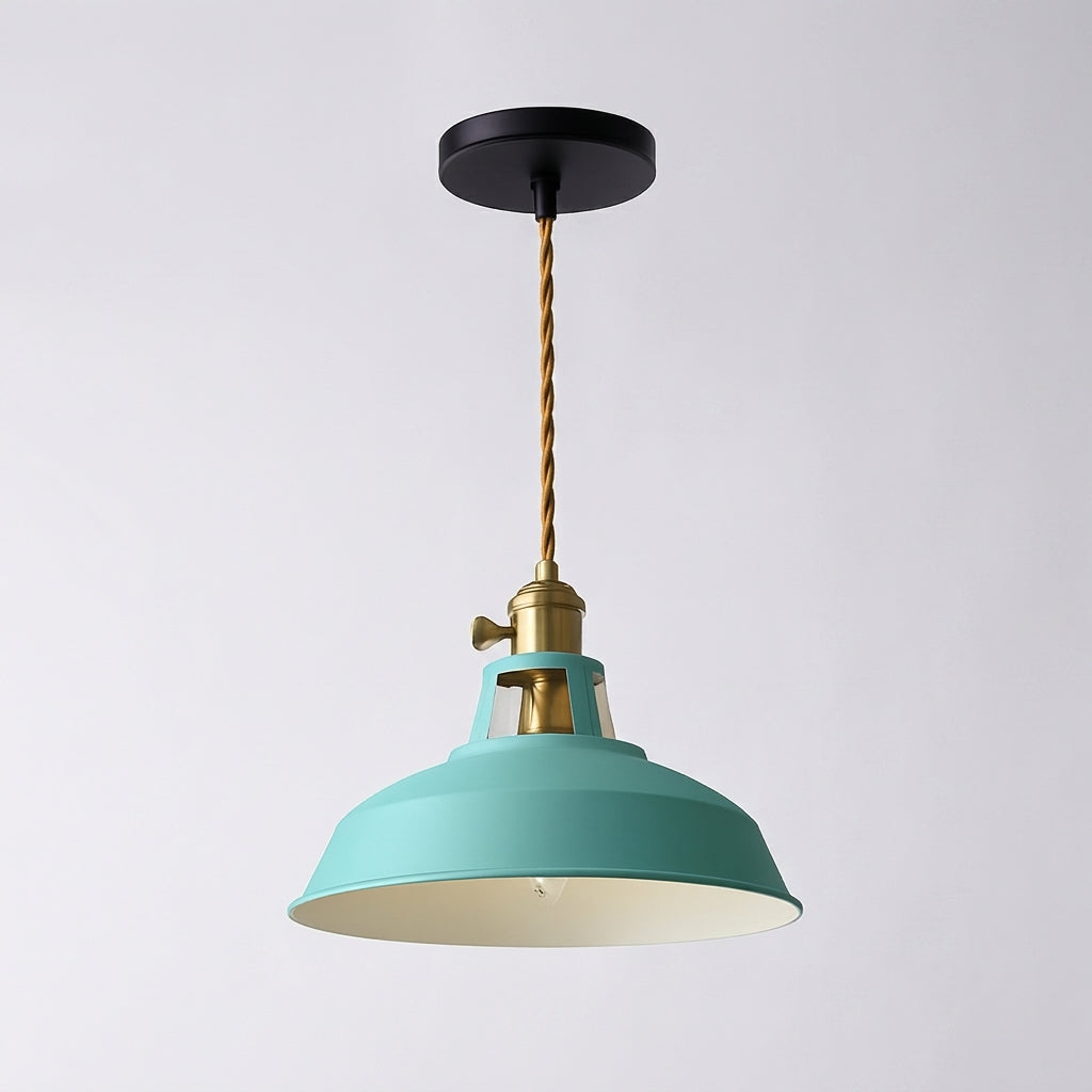 Suspension LED Métal Coloré Style Loft Industriel - Vert