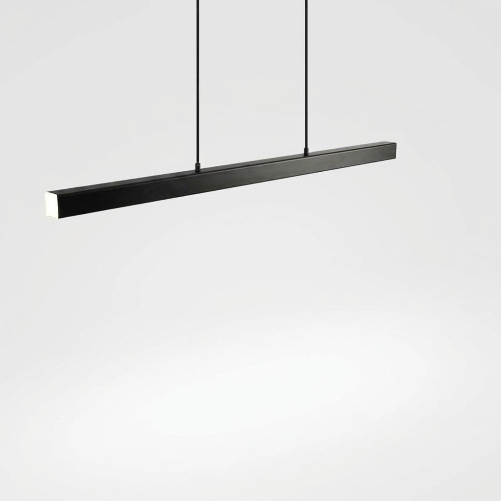 Suspension Linéaire Noire Moderne en Métal et Acrylique
