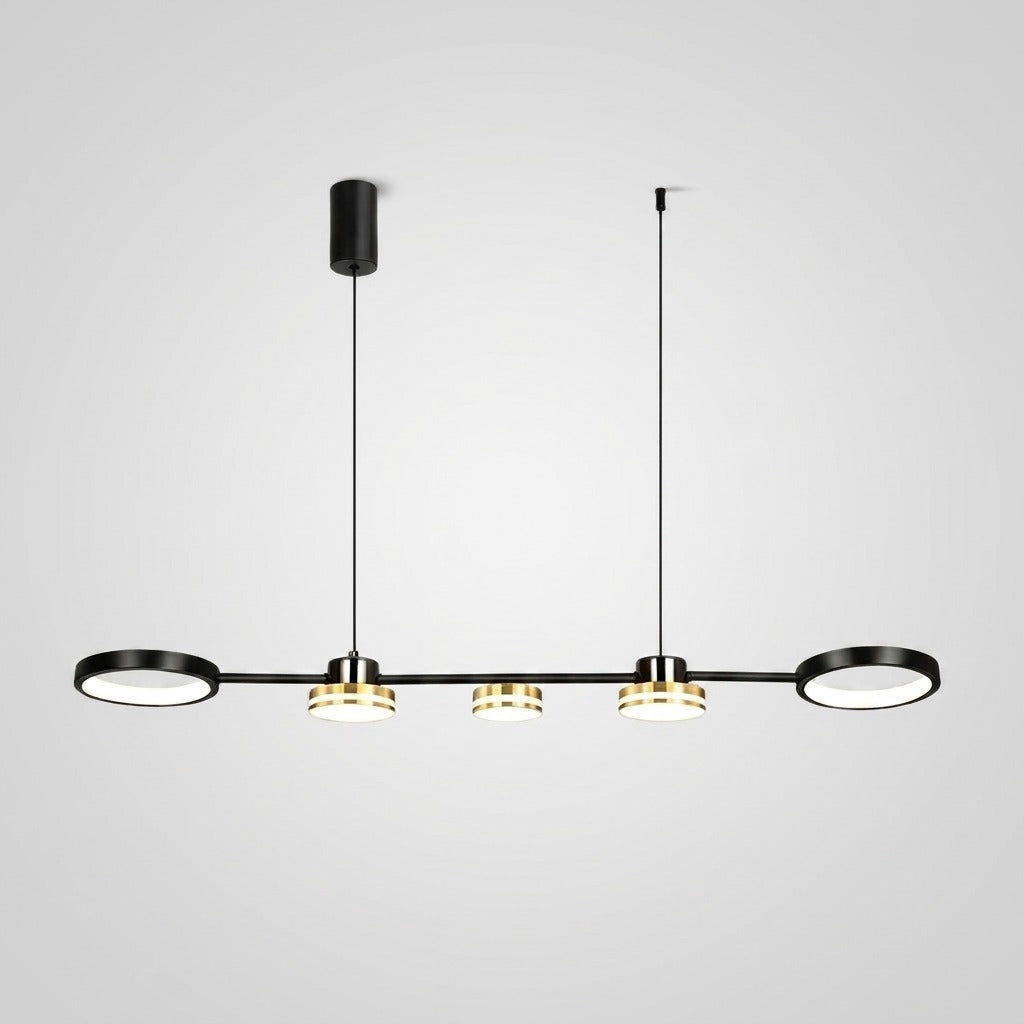 Suspension linéaire avec cercles en métal design moderne