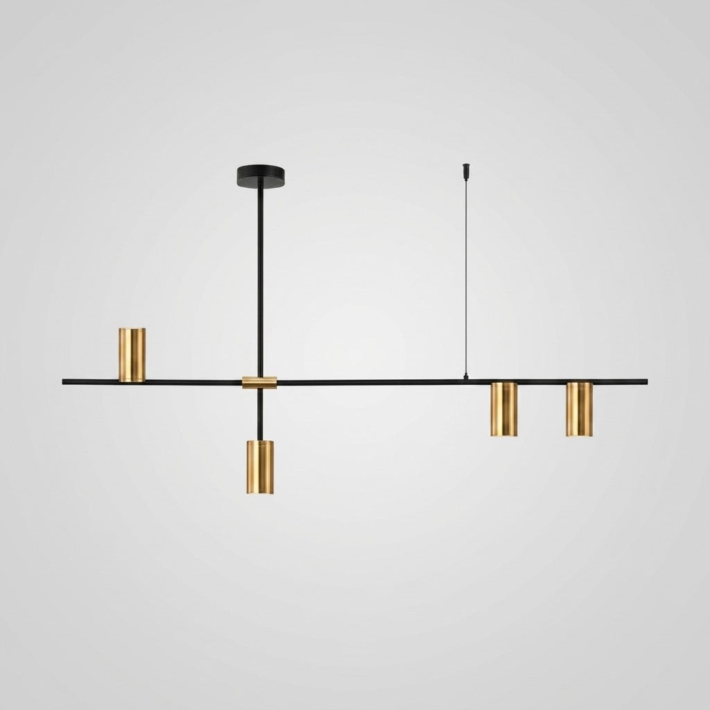 Suspension linéaire avec spots en métal design moderne