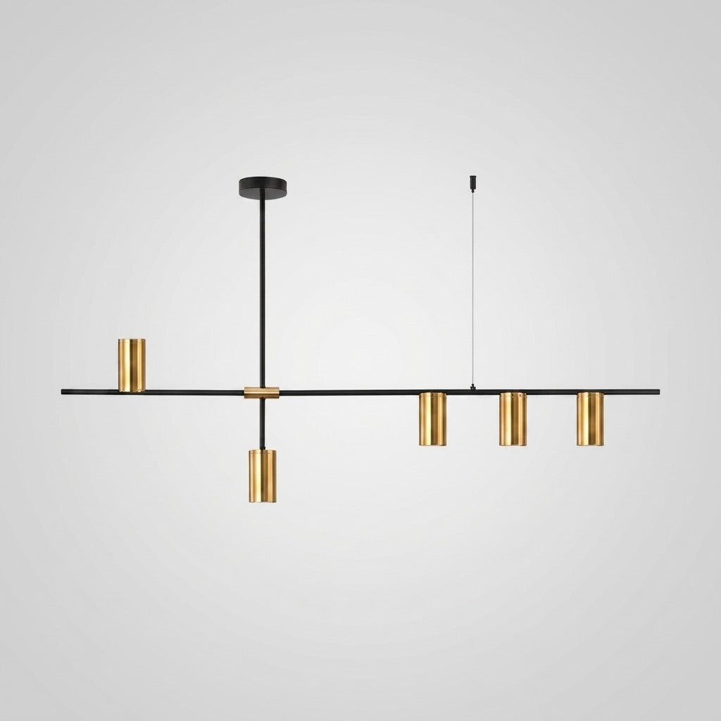 Suspension linéaire avec spots en métal design moderne