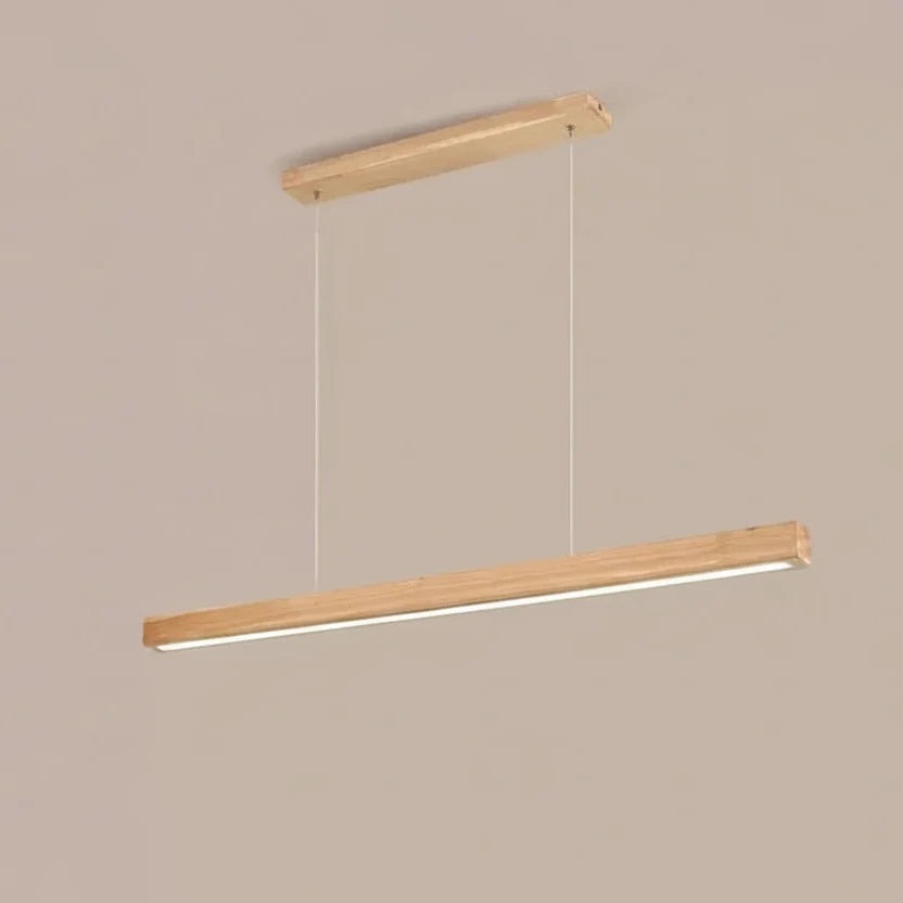 Suspension finition bois clair sur fond neutre