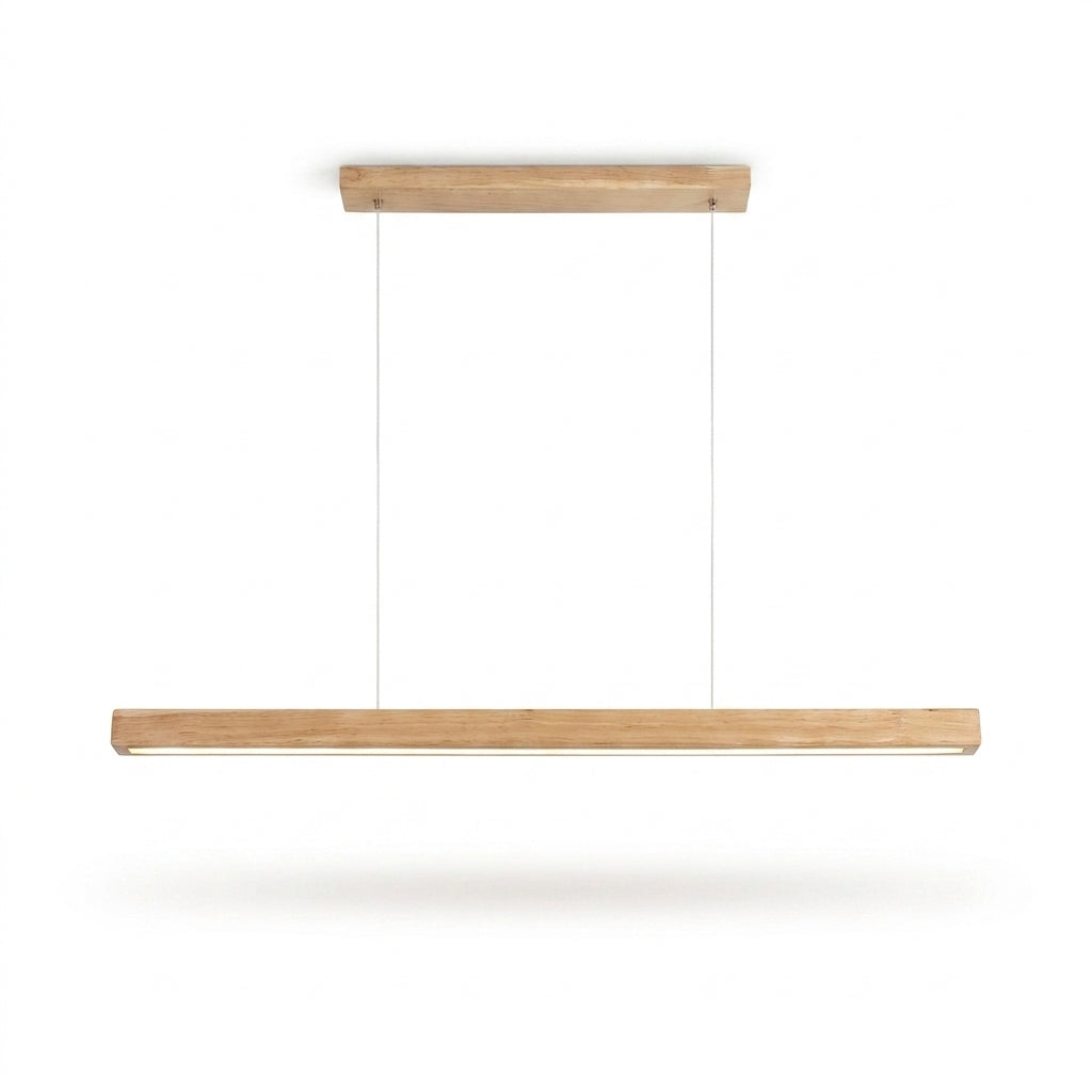 Suspension en bois, finition bois naturel, sur fond blanc