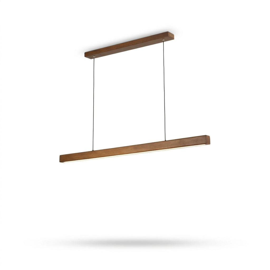 Suspension en bois, finition noyer, sur fond blanc