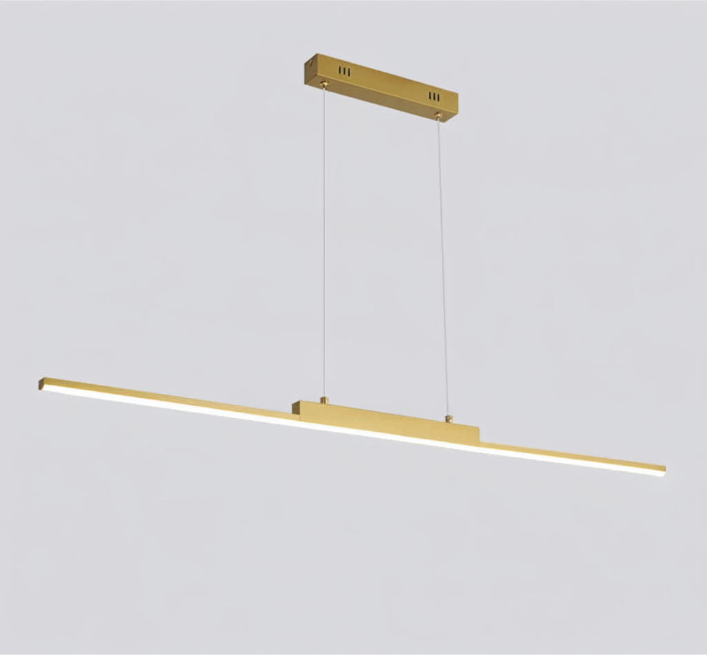 Suspension Linéaire Dorée Design Moderne