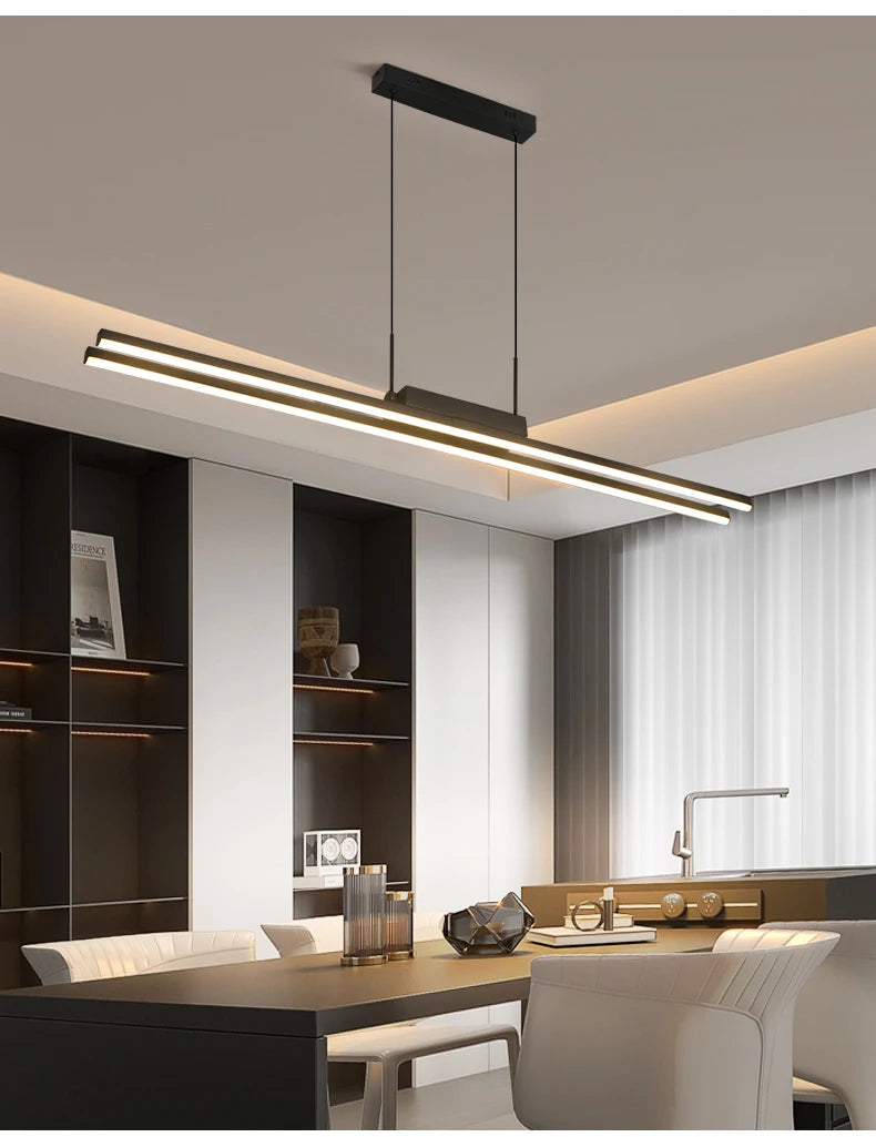 Suspension Linéaire Dorée Design Moderne